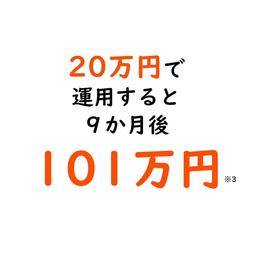 20万円で運用すると9か月後に101万円